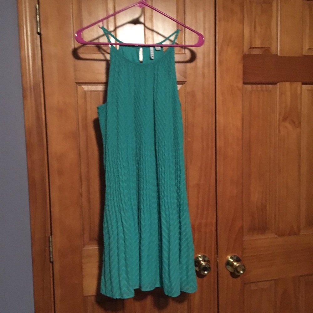 Flowing green dress
